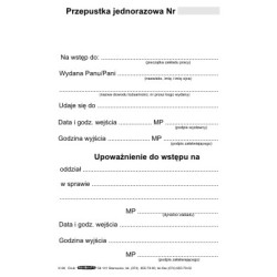 Przepustka wstępu jednorazowa A6 Stolgraf